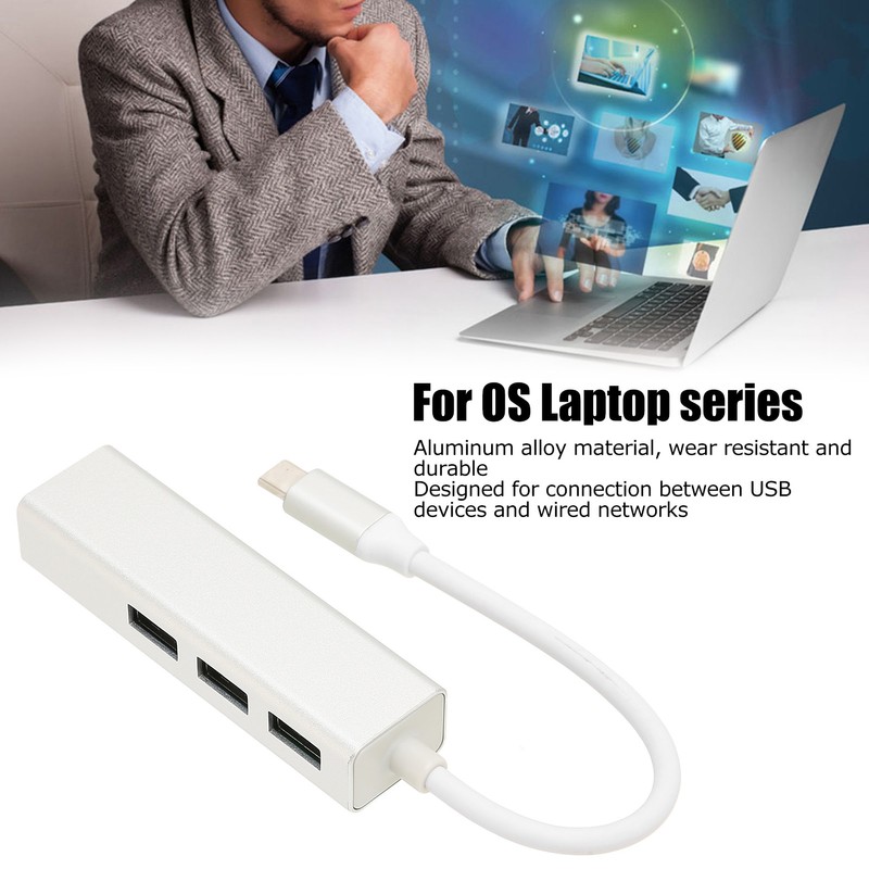 USB C to Ethernet Adapter RJ45 3 USB3.0 Ports High