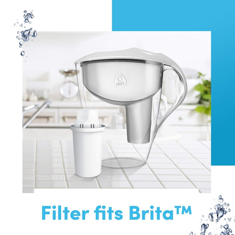 DAFI Standard Water Pitcher Filter 3-Pack - Compatible with Brita
