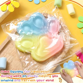 Hiboom 1 Pcs 6 Inch Big Cat Paw Stress Relief Toy Kawaii Cute Squeeze Squishy Gifts Silicone Claw Fidget Sensory Toys Decompression for Adult Desk Stress Relief Party Favor(Colorful)