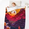 E-RIDES 76x100CM Small Flannel Blanket, Sunset Flying Bird Blanket for