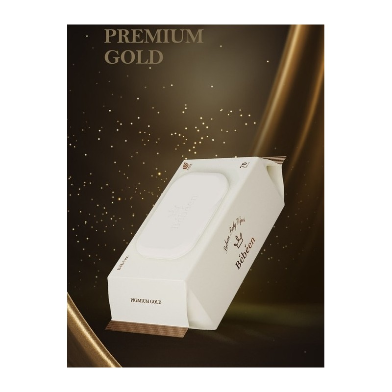 Bebeang 75gsm premium gold wet wipes cap type 70 sheets