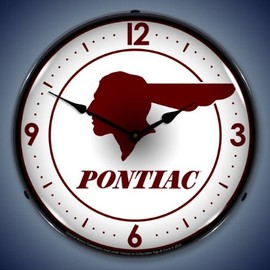 The Finest Website Inc. New Pontiac Indian Retro Vintage Style Advertising L.E.D. Lighted Clock - Ships Free Next Business Day to Lower 48 States