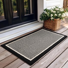 GRANNY SAYS SAYS Door Mat, 36" x 60" Welcome Mat Outdoor Rugs Non-Slip, Dirt Absorb Front Door Mat Outside Entrance, Low Profile Inside Floor Mat, Rugs for Entryway Indoor, Large Doormats, Black