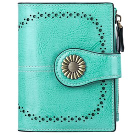 SENDEFN Bifold Purse Card Holder Wallet Genuine Leather RFID Blocking Wallet for Women with 16 Card Slots