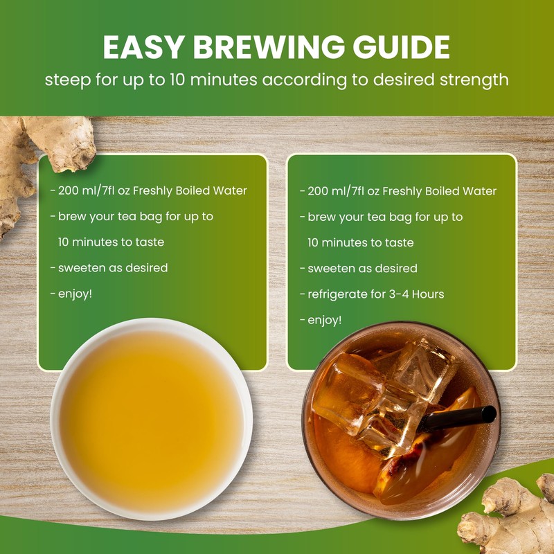 The Natural Health Market, Organic Ginger Tea Bags - 100