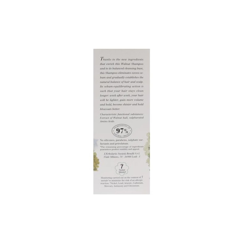 LErbolario L'erbolario walnut shampoo - balancing shampoo for hair and