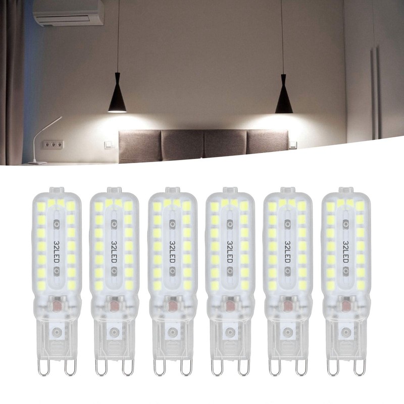 6pcs G9 LED Bulbs 7W Dimmable 360° Illumination Replacement Light
