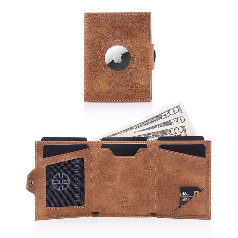 TRUSADOR Verona Leather Wallets for Men & Women Trifold Slim