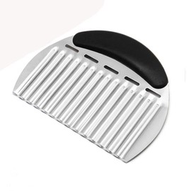 Potato Crinkle Cutter, Stainless Steel Potato Chipper Chip Cutter, Potato Cutter French Fries Vegetable Cutter and Fruit Slicer (Black)