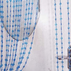 ave split Beaded Curtain Doorways Acrylic Hanging Door Beads String Curtains Tassel Room Divider Screen Decor for Doorway Window Living Room Wedding 050-f-g (39 x 76.8 inch) (Dark Blue)
