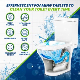 True Fresh Toilet Bowl Cleaner Tablets 24 Pack – Deodorizer & Septic Safe – Deep Cleaning, Odor Eliminator, Stain Remover for Long-Lasting Freshness – Fresh Lemon Scent