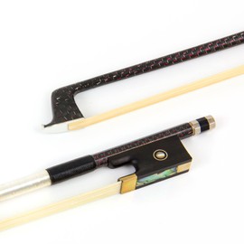 Kmise Z4700 Braided Carbon Fiber Violin Bow 4/4 Pro Violin Player, Silver