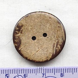 Chenkou Craft 100pcs 1 1/4"(30mm) Brown Natural Coconut Shell Coco Button 2 Holes Craft Clothe Sewing (1 1/4"(30mm))