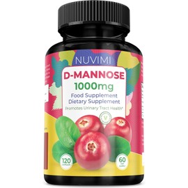 D Mannose 120 Capsules, 1000 mg per Dose, Promotes Urinary Tract Health, Natural Vegan UTI Defence by NUVIMI®