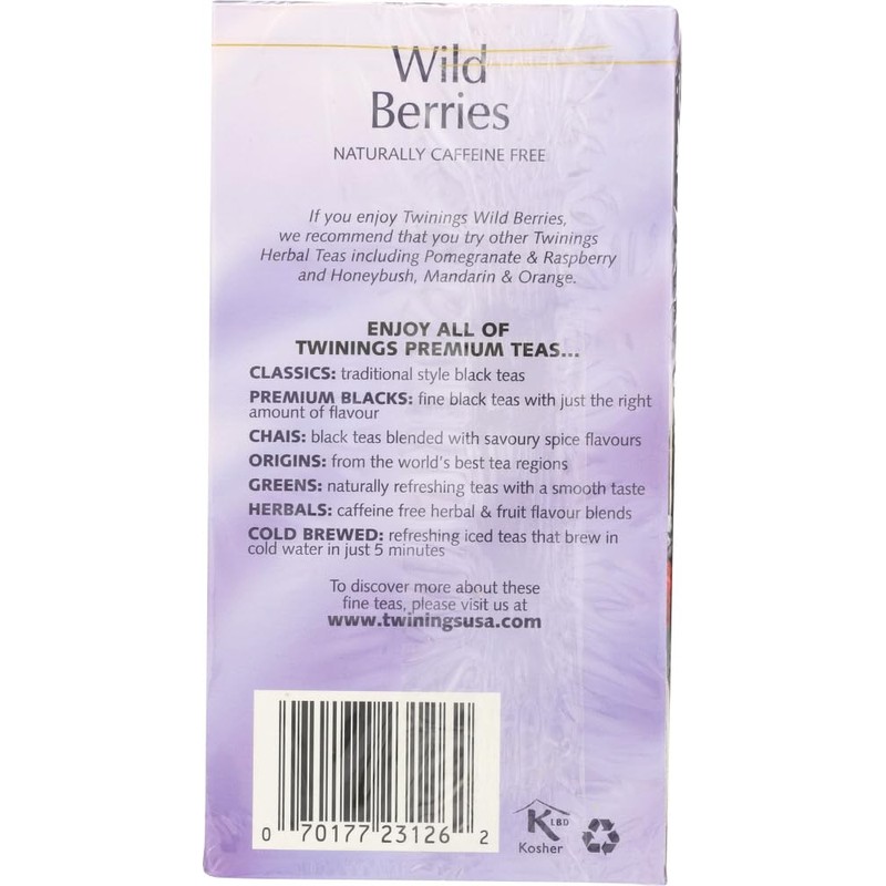 Twinings of London Wild Berries Herbal Tea Bags, 20 Count