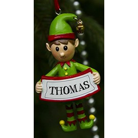 Boxer Gifts Thomas Elf Christmas Tree Decoration | Xmas Bauble Ornament Gift | One for The Whole Family, Ceramic, Multi-Colour, 8 x 4.5 x 2 cm