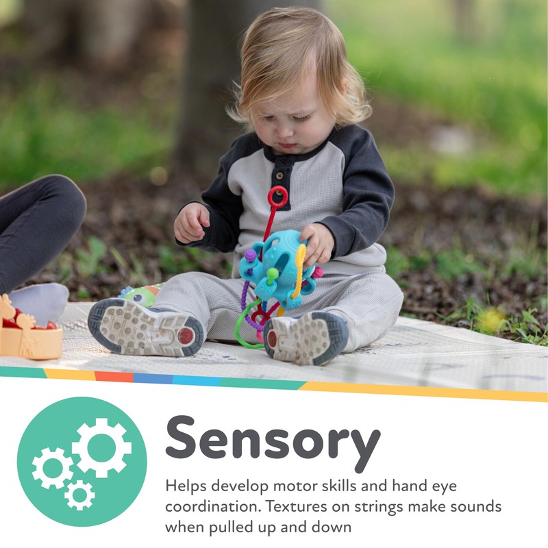 Nuby Silicone Octopus Sensory Toy with Bright Colored Silicone Textured