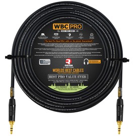 30 Foot - WBC-PRO-Quad-MINI Ultra-Silent Ultra-Flexible Balanced Mini-Star-Quad Auxiliary Cable with Neutrik-Rean 3.5mm Gold Mini TRS Plugs