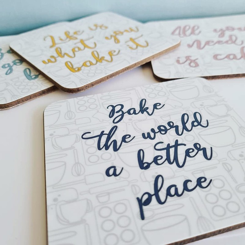 Crumbs by Collette Baking Pun Coasters - Boxed Gift Set