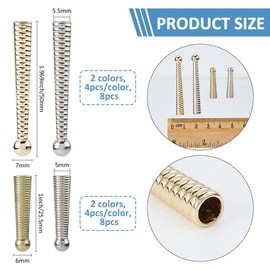 SUPERFINDINGS 16Pcs 4 Styles Bolo Tie Tips Bolo Tie Findings Replacement End Caps Alloy Cord End for Bolo Tie Buckle Accessories Long Cord Ends Caps for DIY Findings,Inner Diameter: 5-5.5mm