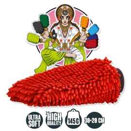 Nuke Guys XL Chenille Wash Mitt - Car Wash Mitt Made of Ultra Soft Microfibres - Microfibre Wash Mitt - For Lint-Free and Scratch-Free Car Wash - Red