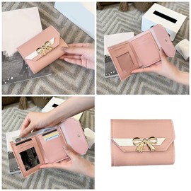 LIURONGNI Trifold Wallet Credit Card Bank Card Cash Holder Woman Girl Short Type Coin Small Change Purse Multi Slot Clutch Wallet