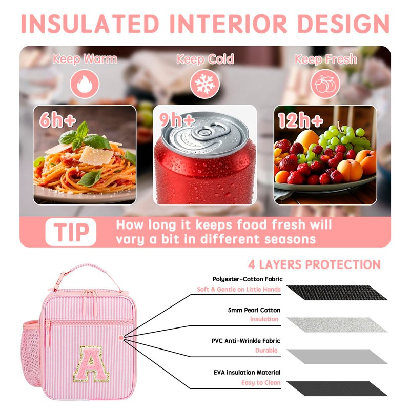 Insulated Lunch Bag Lunch Box for Kids Girls Back to