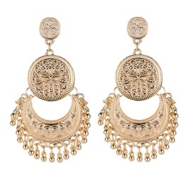 ALRNBY Indian Earrings for Women Gold Chandelier Earrings Dangle Dainty Jhumka Earrings Tassel Earrings Lightweight (Color7)