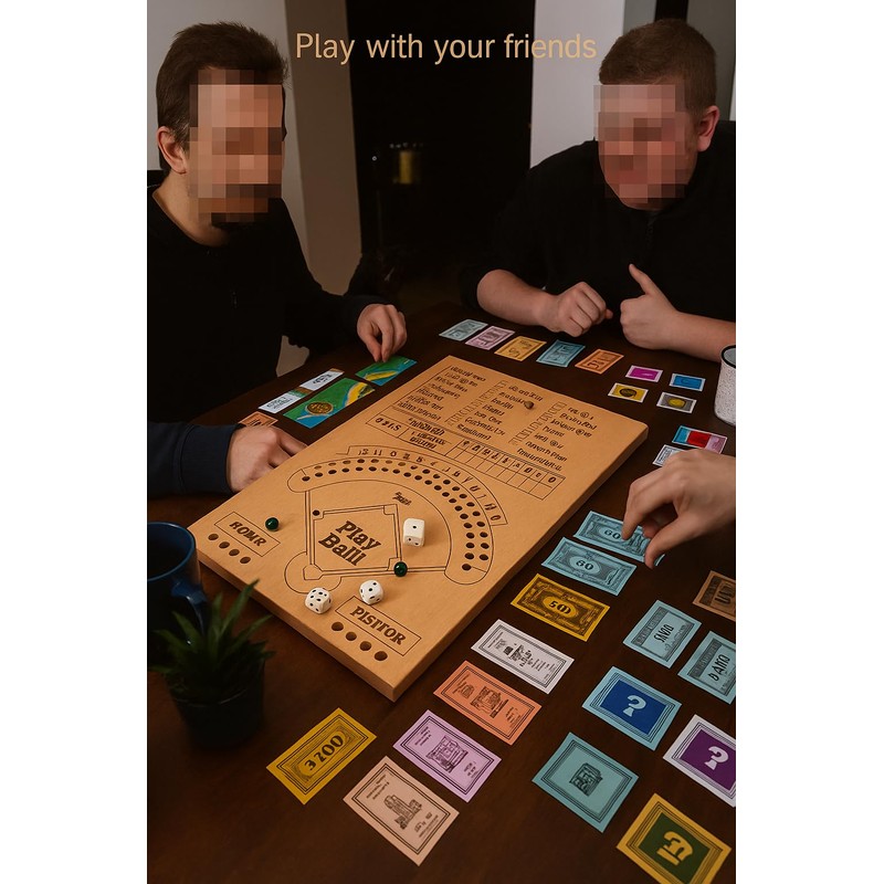 Baseball Dice Board Game - Baseball Dice Game Wood Board