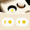 4-Pack 2.75“ White Flower Car Cup Coasters - Floral Silicone