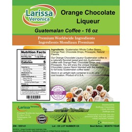 Orange Chocolate Liqueur Guatemalan Coffee (Gourmet, Naturally Flavored, Whole Coffee Beans) (16 oz, ZIN: 555141)