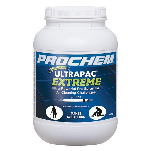Prochem Ultrapac Extreme Professional Carpet Cleaning Pre-Spray Powder Removes The Toughest Soils, Dissolves Fast, 6 lb Jar, 4-Pk
