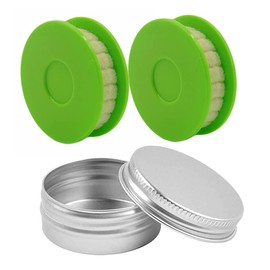 luzen 2Pcs Portable Bike Chain Oiler Roller Lubricator Round Bicycle Chain Gear Lubricant Applicator with Storage Aluminum Jar Bicycle Care Tool, Green