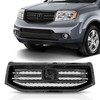 Partsflow Front Bumper Upper Grille Grill Assembly Gloss Black Compatible