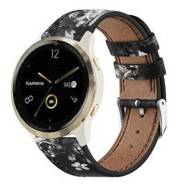 Vanjua Band for Garmin Venu 3S / Venu 2S / Vivoactive 4S / Vivomove 3S / Forerunner 265s Watch Bands, 18mm Quick Release Leather Replacement Wristband Sport Strap for Garmin Forerunner 255S / 265S Bands Women Men