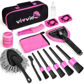 Unbranded Pink Car Cleaning Kit, Car Detailing Kit Interior Cleaner with Windshield Cleani