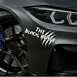160 mm x 90 mm The Black Beast Car Sticker Motorspor Tuning Sticker JDM Limited Edition Lin White