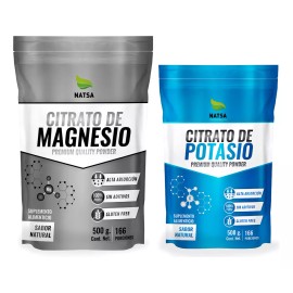 Encapsuladoras México 500 Grs Citrato De Magnesio + 500 Grs Citrato De Potasio Sabor Natural
