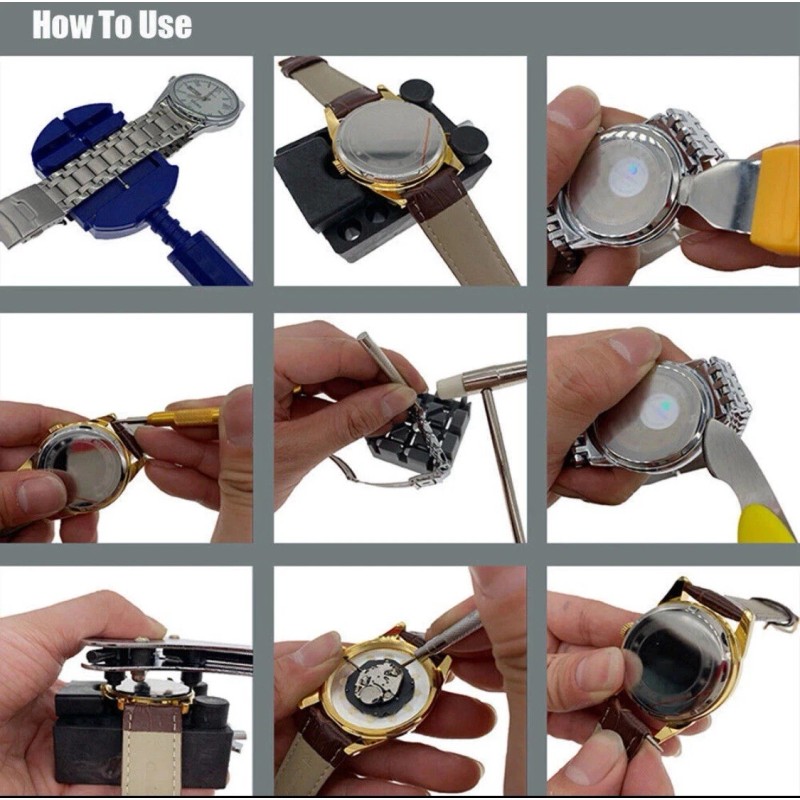 Kingsdun Watch Battery Repair Tool Kit Back Case Opener Upto