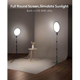 EOTO LIGHT LED Ring Light - 14 inch 5000 lumens Studio Light with Tripod Stand for Tiktok, Vlog, Video Shooting, Video Conferencing, Streaming Light with LED Display and Remote Control (Black)