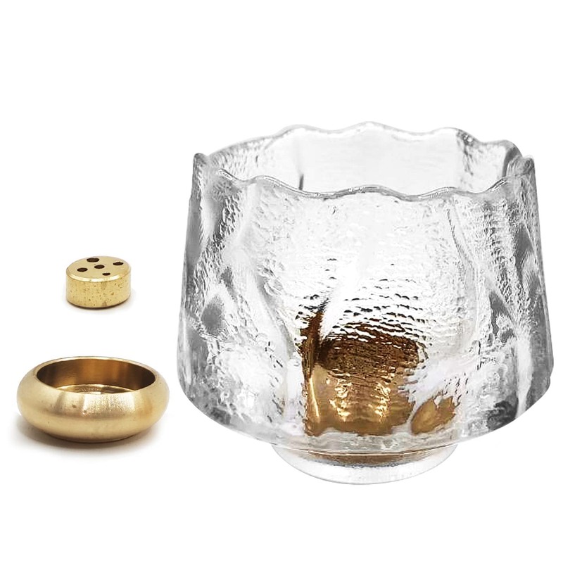 HttDog Incense Holder, Glass, Stylish, 2 in 1 Incense Plate,