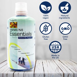 Wellgenix Immune Essentials - Multivitamin Liquid for Men, Women & Kids - Vegan Supplement with Vitamins C, D Elderberry Zinc, Echinacea for Toddler, Kid & Adult 32oz