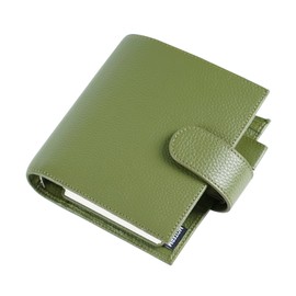 Moterm Pocket Luxe Rings Planner - Genuine Leather Binder Organizer (Pebble-Olive, 30mm Ring)
