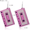 Retro Women Cassette Tape Dangle Earrings for 80s' Party Jewelry