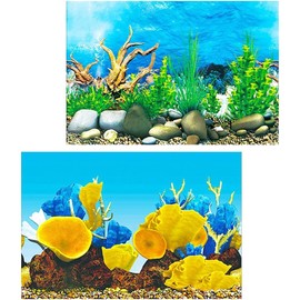 yueXinCh Aquarium Background Underwater Poster Double-sided Pattern Fishbowl Stickers Fish Tank Wall Decorations Sticker PVC Coral Aquarium Decor Backgrounds Underwater Poster 42 * 30 cm