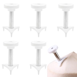 5 Pack Coconut Opener Tools, Stainless Steel Coconut Punching, Coconut Juice Opener, Easy to Open Safe and Convenient Coco Drill Punch Tool