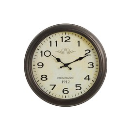 Monarch Specialties I 9080 Clocks, 16" Round, Wall Clock, Antique Brown, Transitional