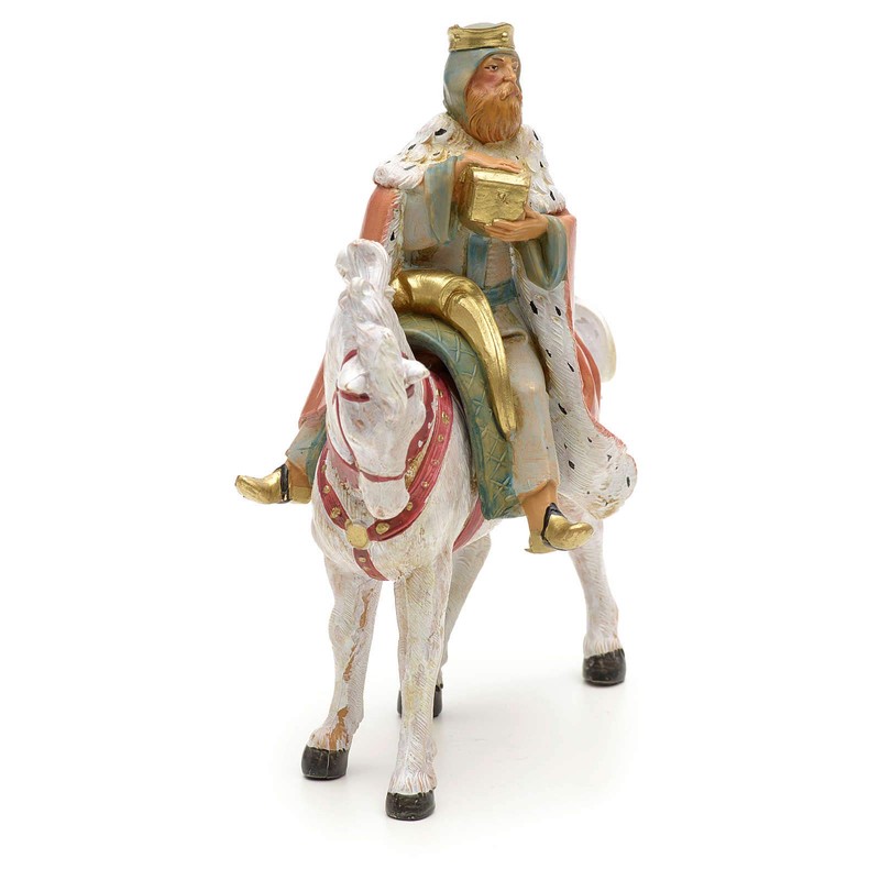 Holyart Hand Coloured Holy King on Horseback 12 cm Fontanini