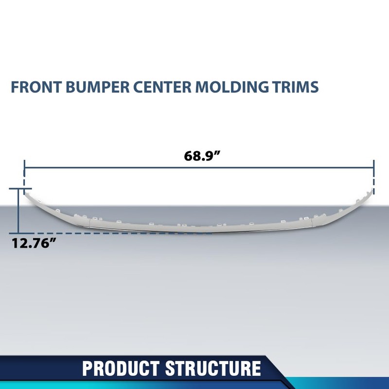 PIT66 Front Bumper Center Left & Right Molding Trims Compatible