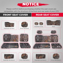KEMIMOTO 1680D Camo Seat Covers Compatible with 2020-2025 Polaris Ranger Crew 1000 Premium, 2017-2021 Ranger Crew XP 1000, UTV Seat Cover Set with Headrest Cover